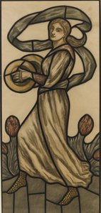 Musician with Cymbals, Design for a Stained Glass Window by Selwyn Image